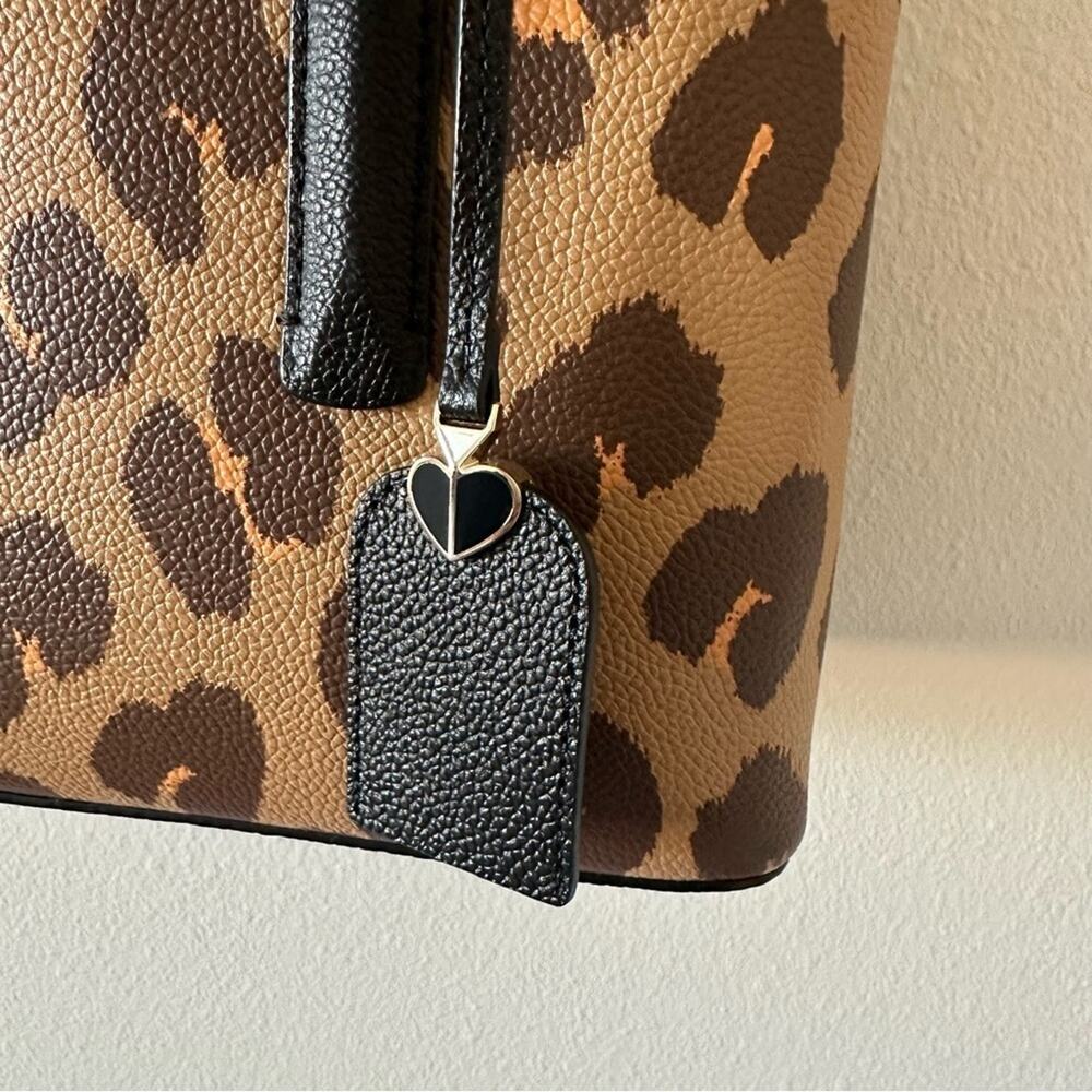 Kate Spade Margaux Leopard Leather Medium Satchel NEW - Picture 8 of 10